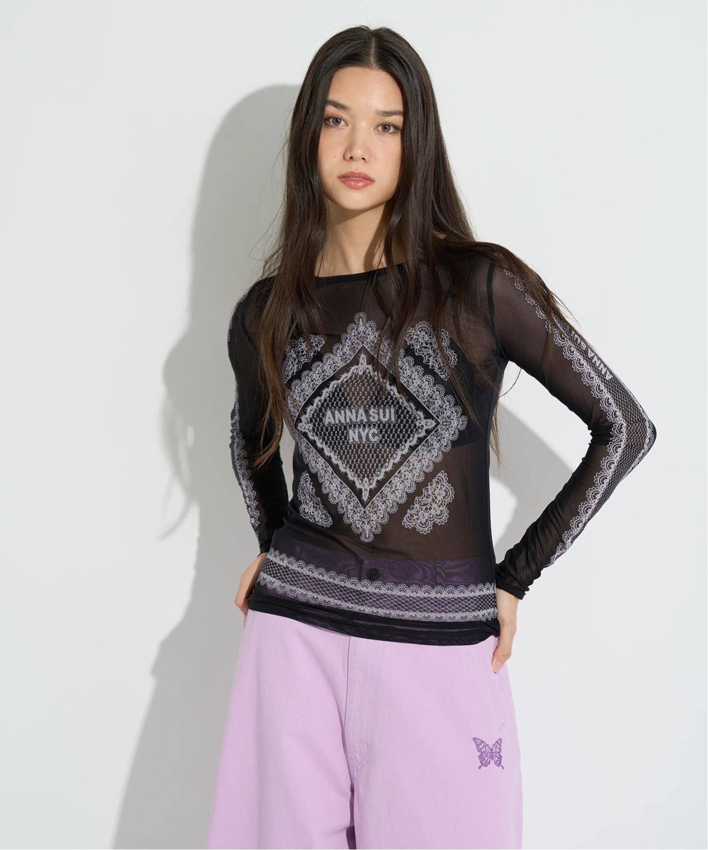 anna sui nyc / アナスイエヌワイシー レースプリントシアトップ（T 