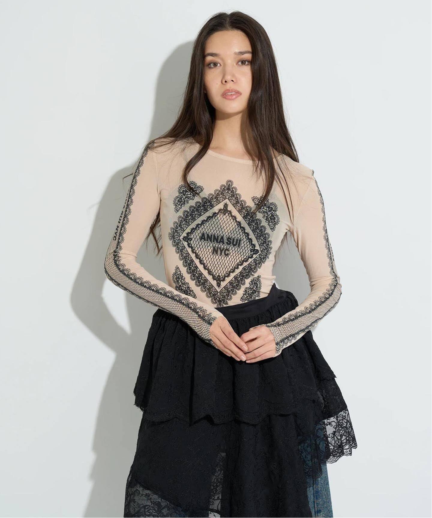 anna sui nyc / アナスイエヌワイシー レースプリントシアトップ（T 