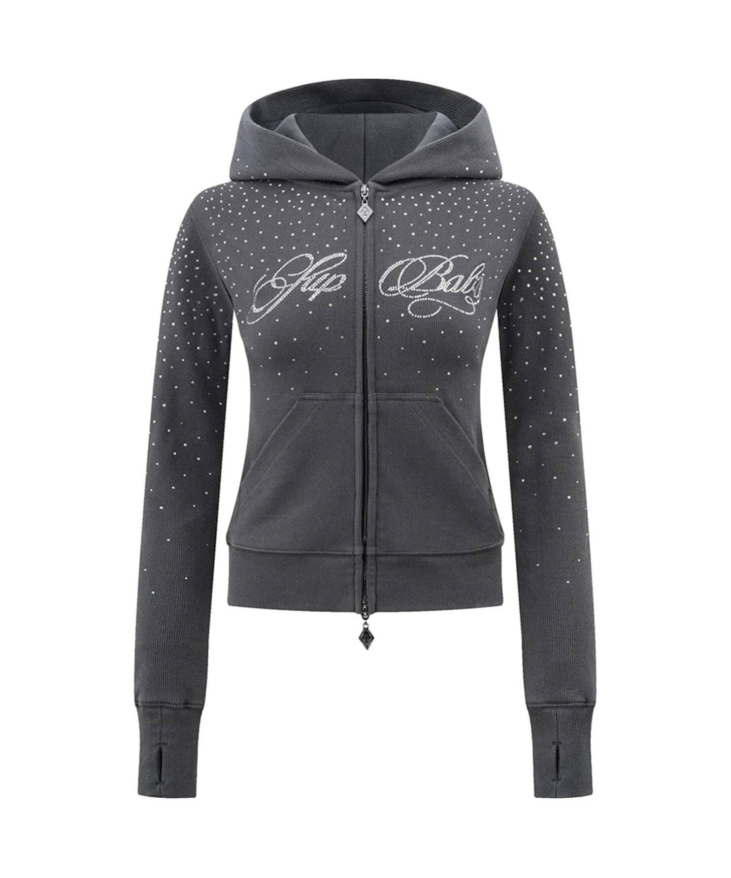 SupBaby by SUPPLIER Sparkle Rhinestone Zip Hoodie（パーカー 