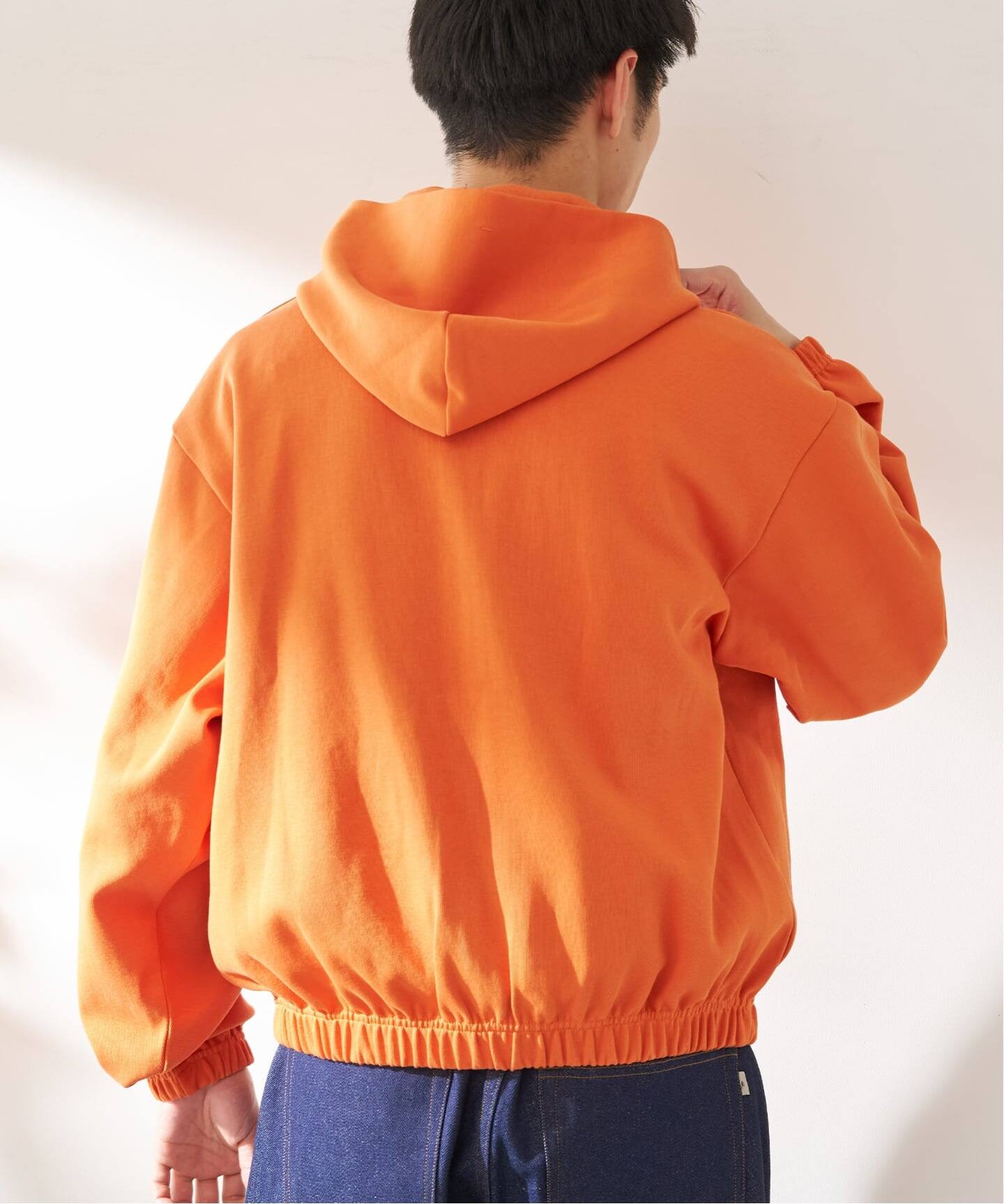 値下げ!!STONE  パッチワークパーカー　セーター　オレンジ STONE ISLAND (ストーンアイランド) 袖ロゴ 裏起毛 スウェット プル