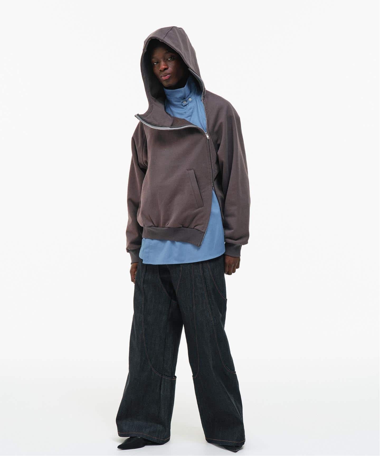GOAT ESSENCE / ゴートエッセンス CURVED-ZIP HOODIE（パーカー