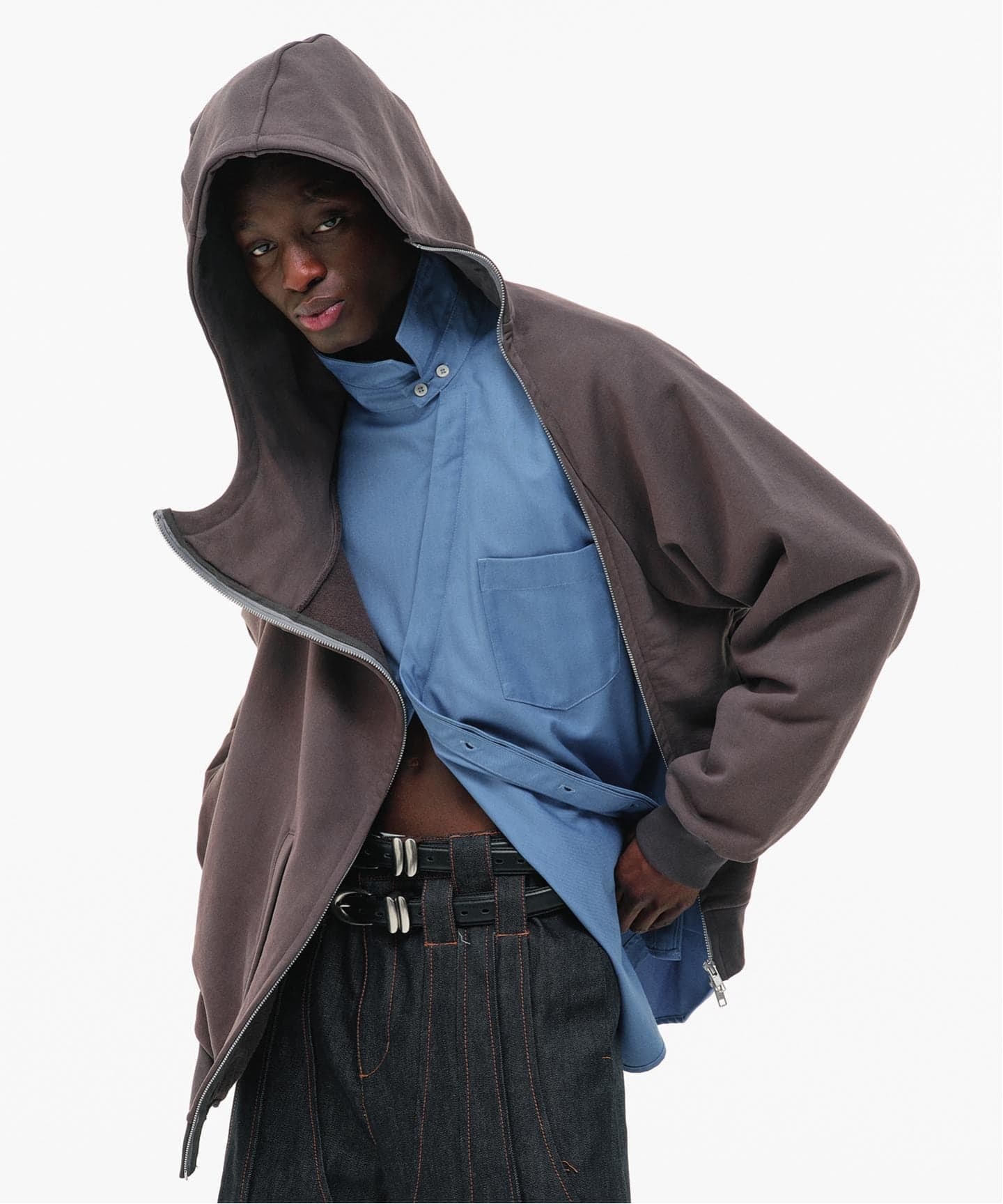 GOAT ESSENCE / ゴートエッセンス CURVED-ZIP HOODIE（パーカー