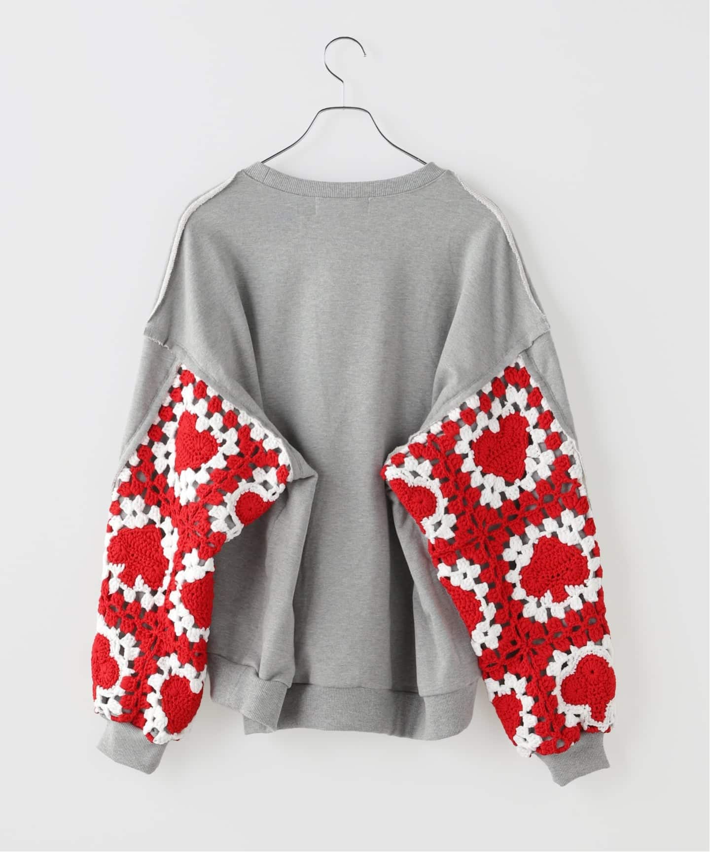 DISCOVERED / ディスカバード PLAYCARD CROCHET SLEEVE SWEAT