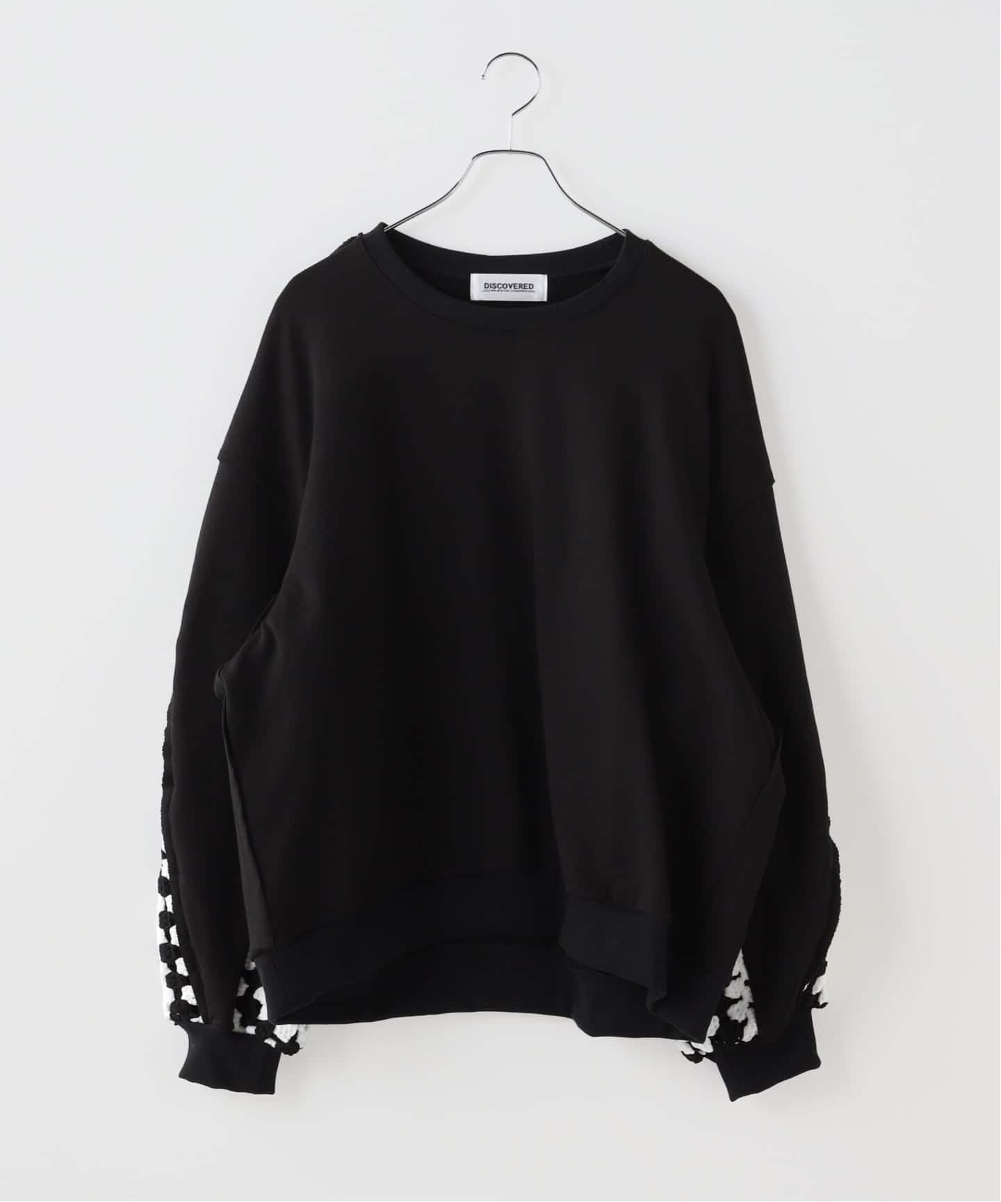 DISCOVERED / ディスカバード PLAYCARD CROCHET SLEEVE SWEAT