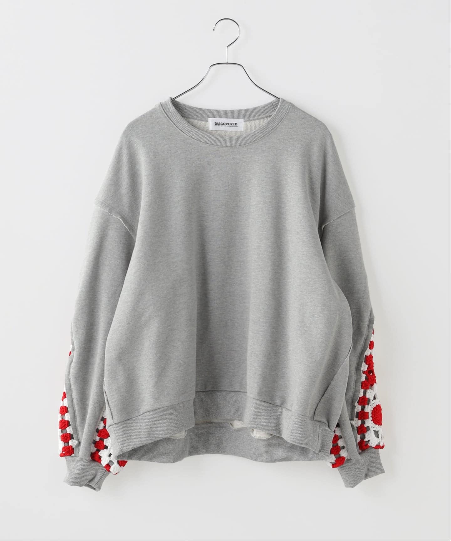 DISCOVERED / ディスカバード PLAYCARD CROCHET SLEEVE SWEAT