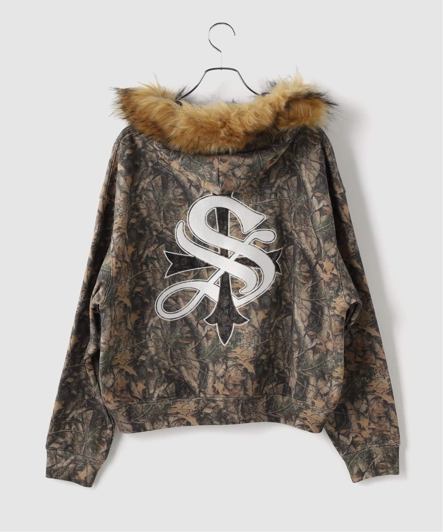 SUPPLIER / サプライヤー Camo Faux Fur Cross Zip Hoodie（パーカー