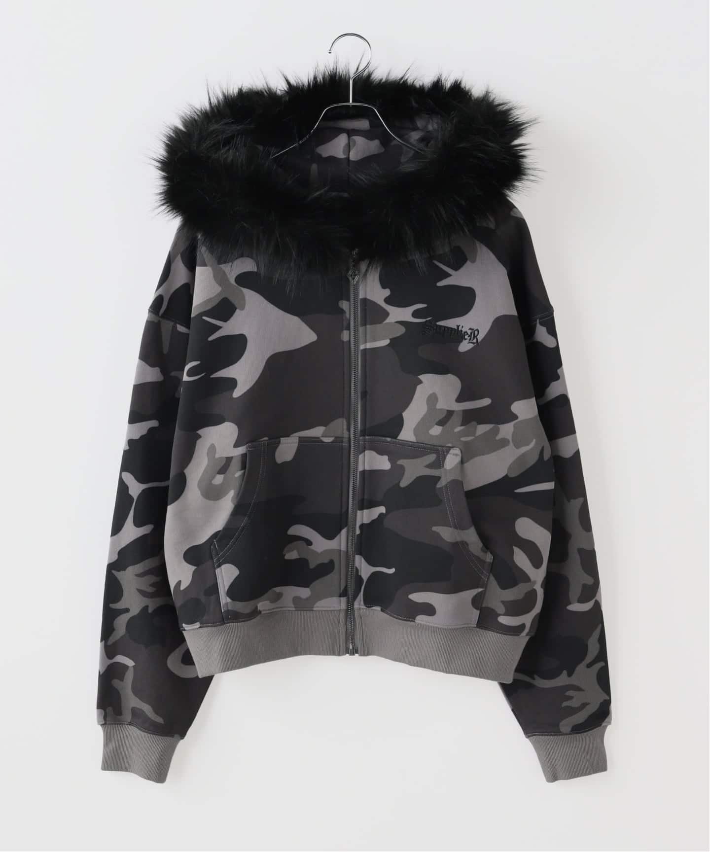 SUPPLIER / サプライヤー Camouflage Faux Cross Zip Hoodi（パーカー