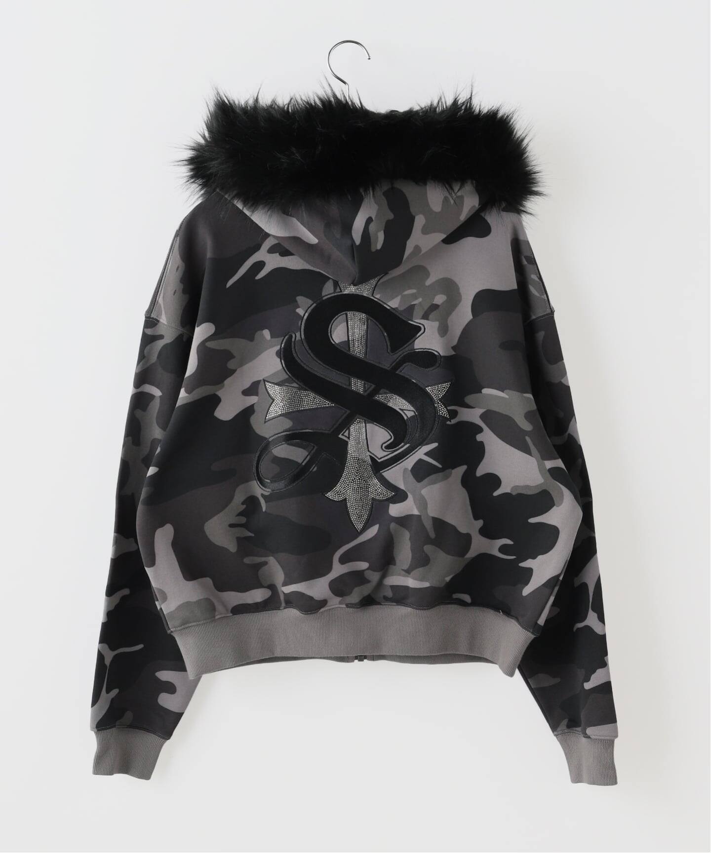 SUPPLIER / サプライヤー Camouflage Faux Cross Zip Hoodi（パーカー 