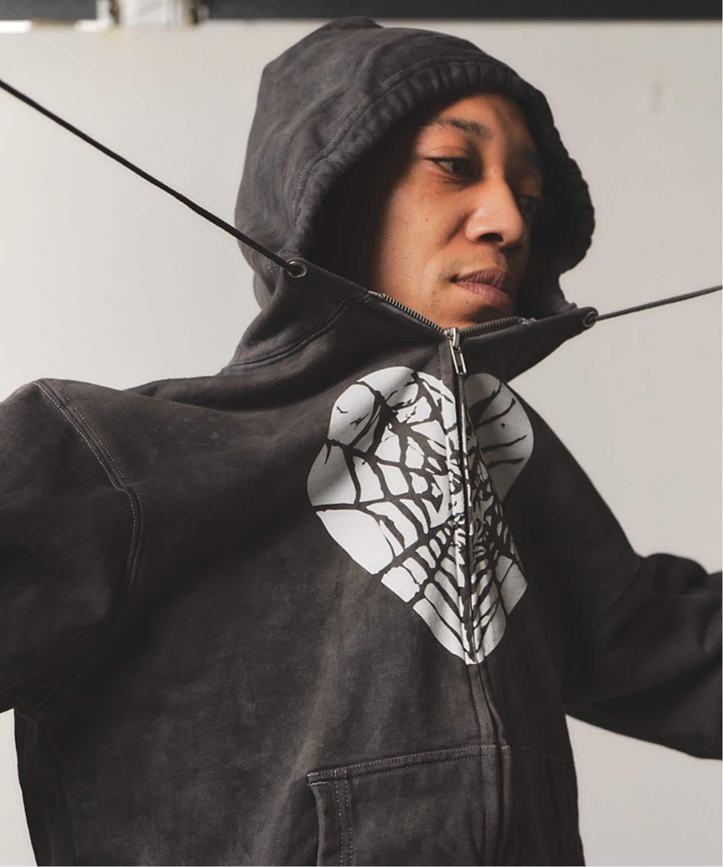 Little Willow / リトルウィロー 別注 HEART SPIDER ZIP HOODIE