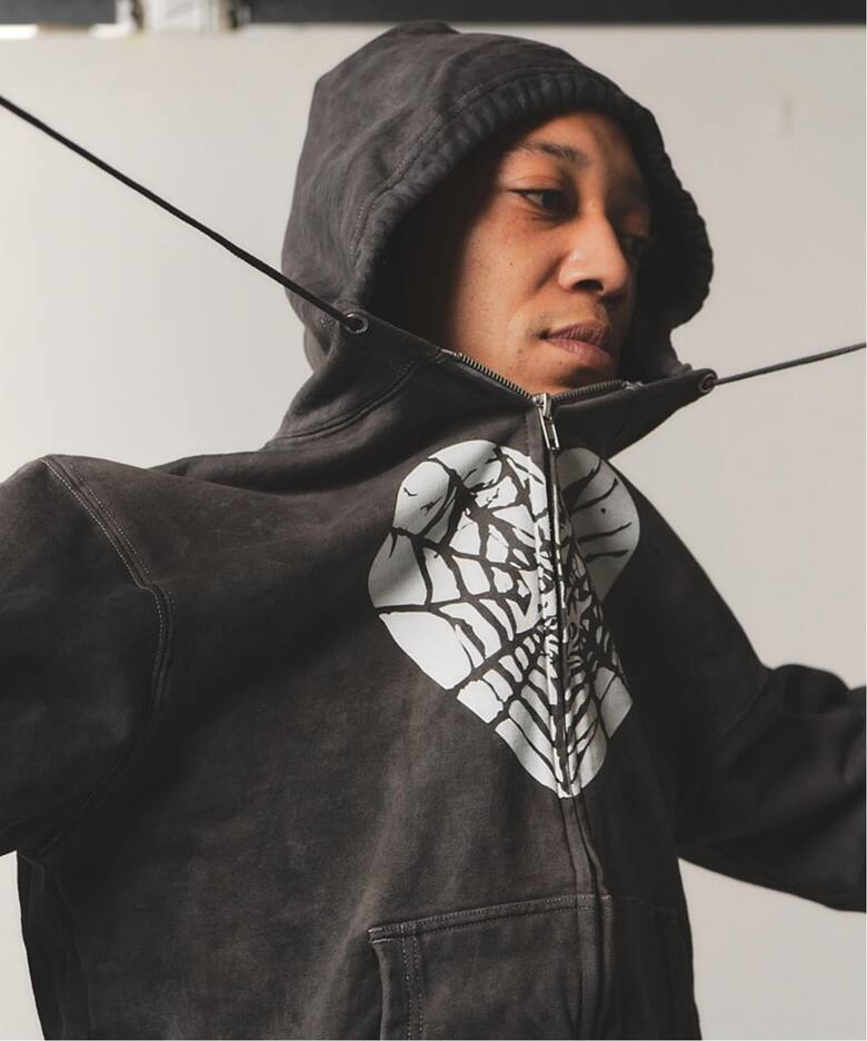 Little Willow / リトルウィロー 別注 HEART SPIDER ZIP HOODIE 