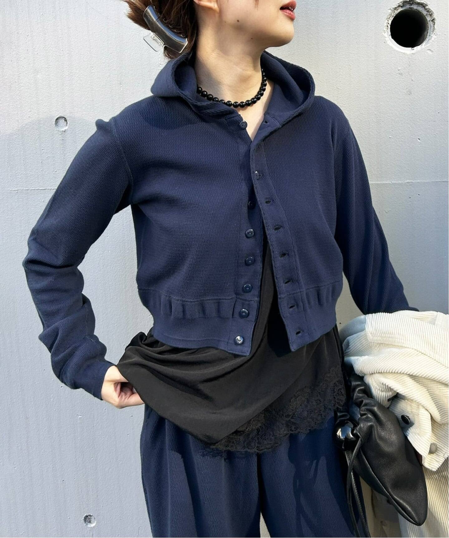 【FAITH×LULU】Thermal hoodie cardigan FAITH×LULU】cotton Thermal hoodie cardigan（Tシャツ／カットソー