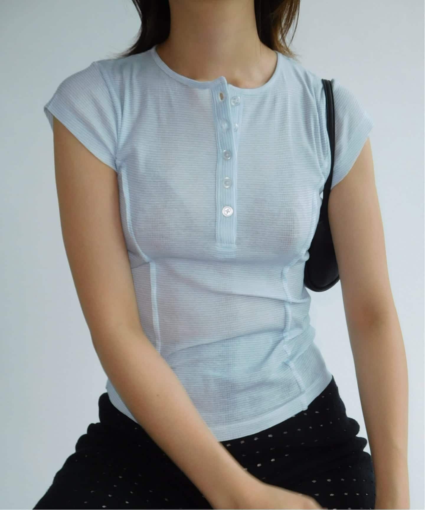 edit for lulu × miller 花柄Tシャツ 別注【miller×lulu】シアーヘンリーネックTEE（Tシャツ／カットソー