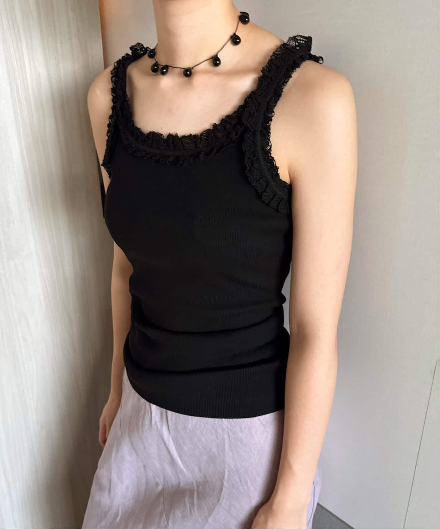 コットンレーストリム キャミソール（Tシャツ／カットソー）｜EDIT.FOR