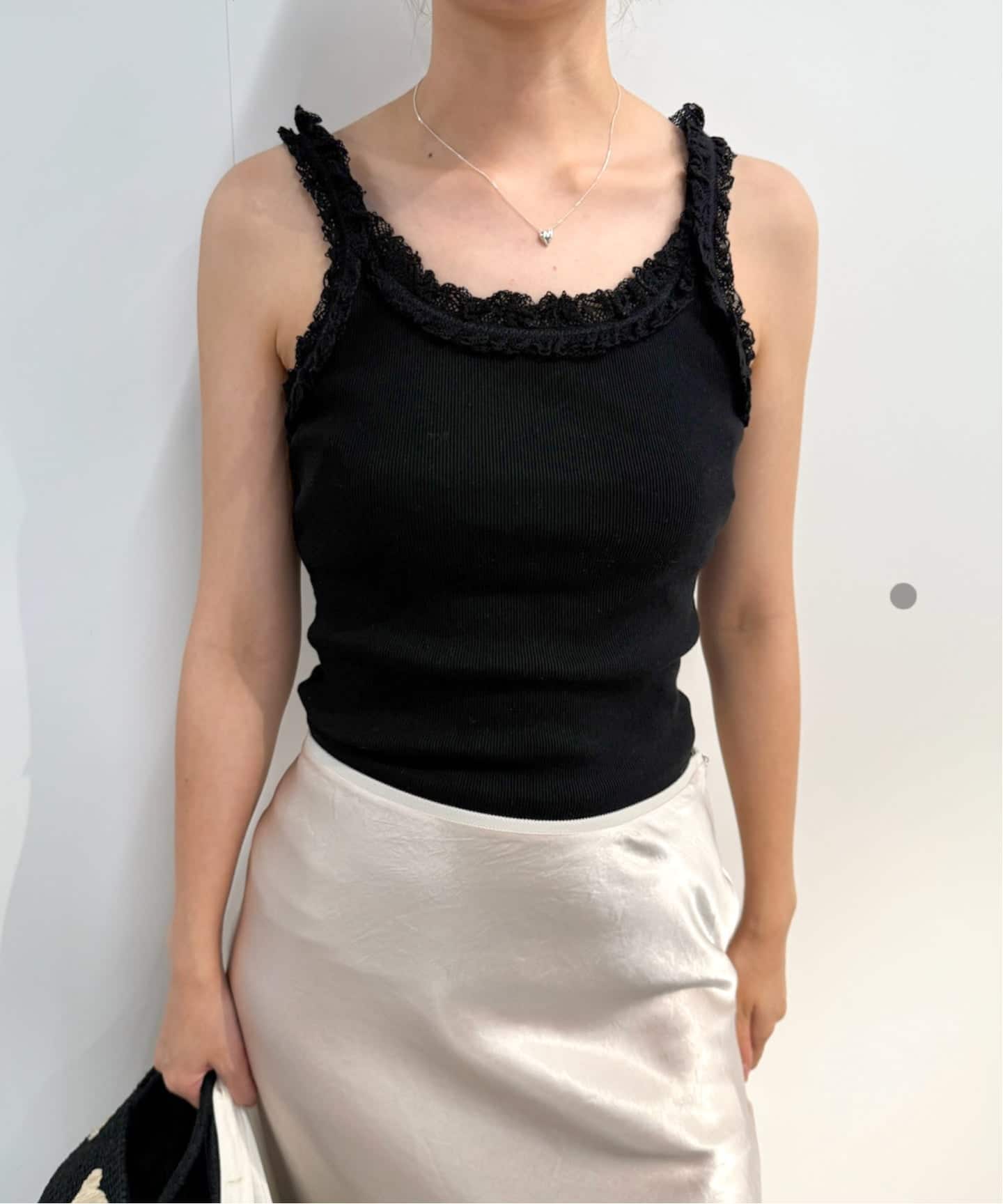 【完売品•タグ付】EDIT.FOR LULUレーストリムキャミソール コットンレーストリム キャミソール（Tシャツ／カットソー）｜EDIT.FOR