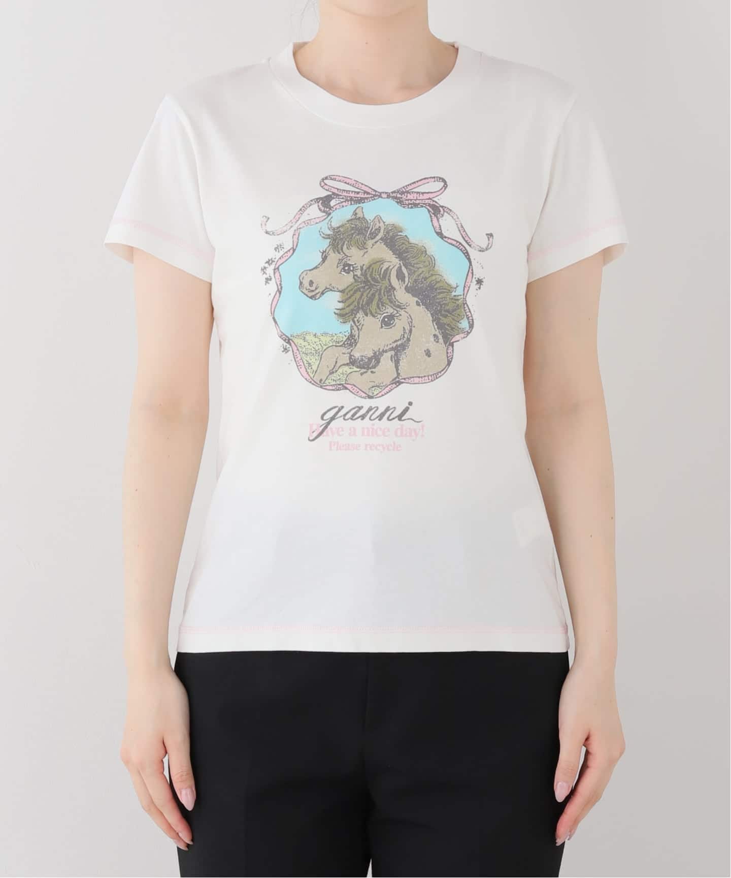 GANNI/ガニー】Basic Cotton Jersey Baby Fit Qixi（Tシャツ