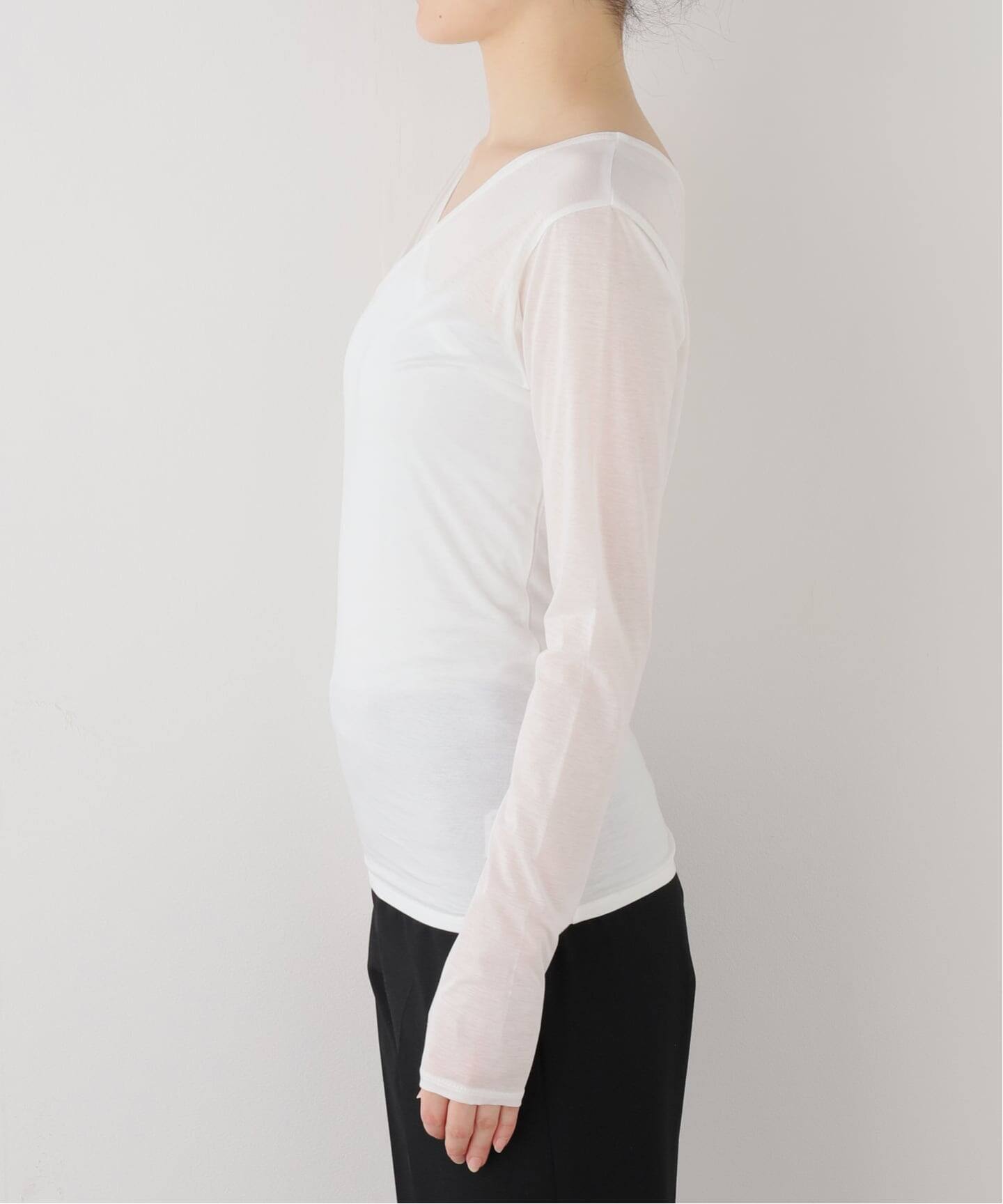 ONIT/オニット】シアーコットンカシュクールトップス（Tシャツ