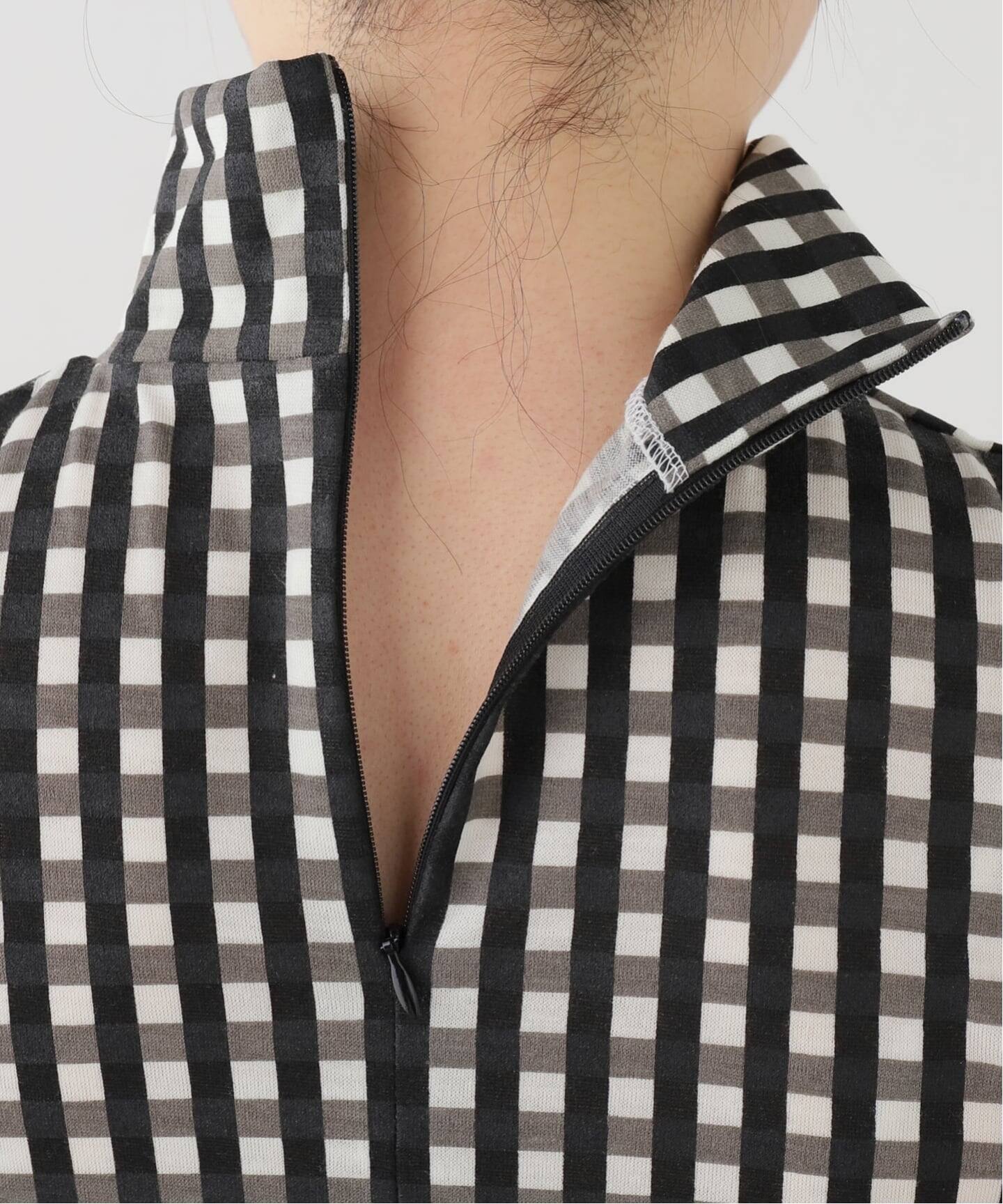 babaco/ババコ】Gingham Check High Neck Top（Tシャツ／カットソー