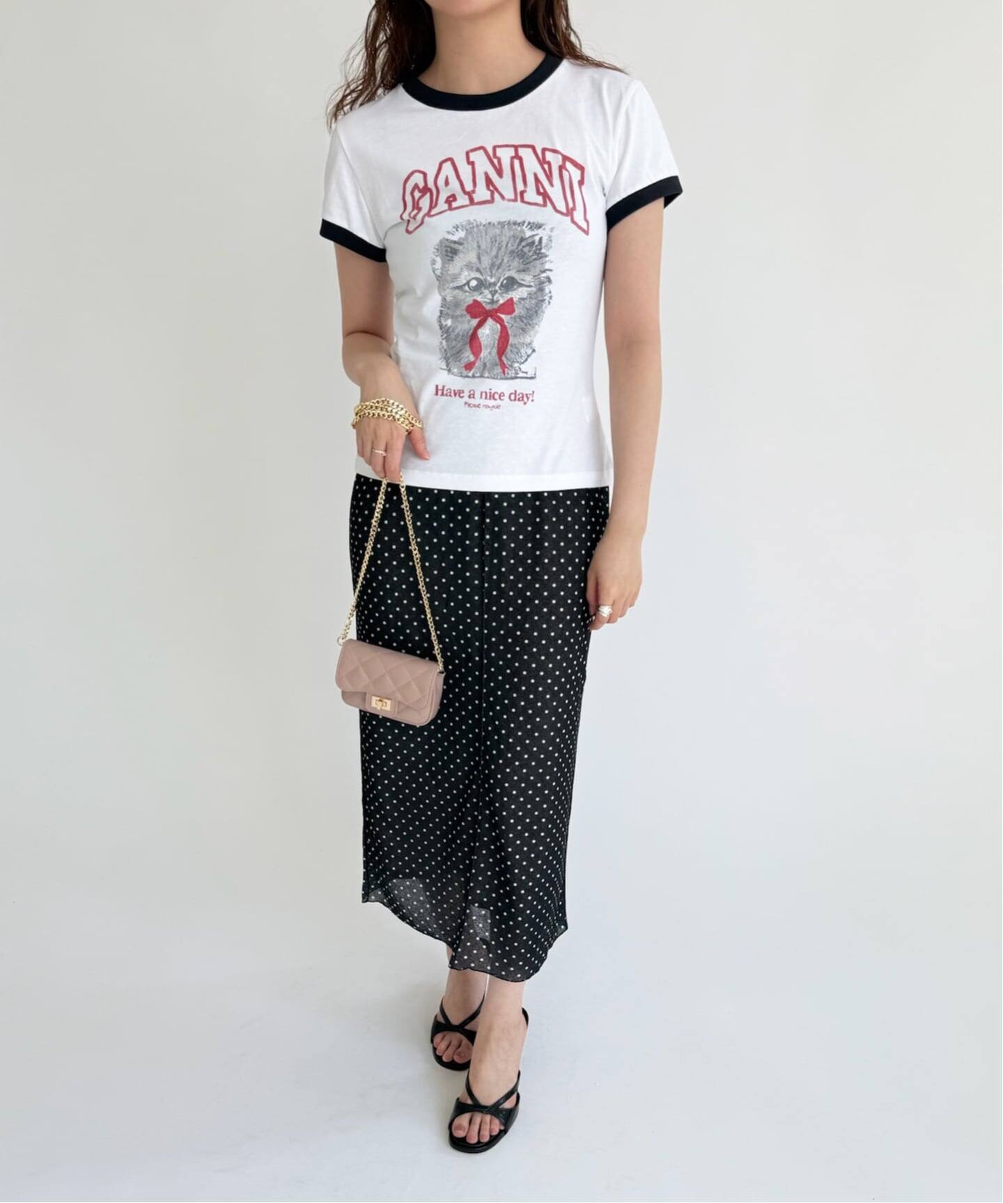 GANNI/ガニー】Basic Cotton Jersey Margot Kitty P（Tシャツ