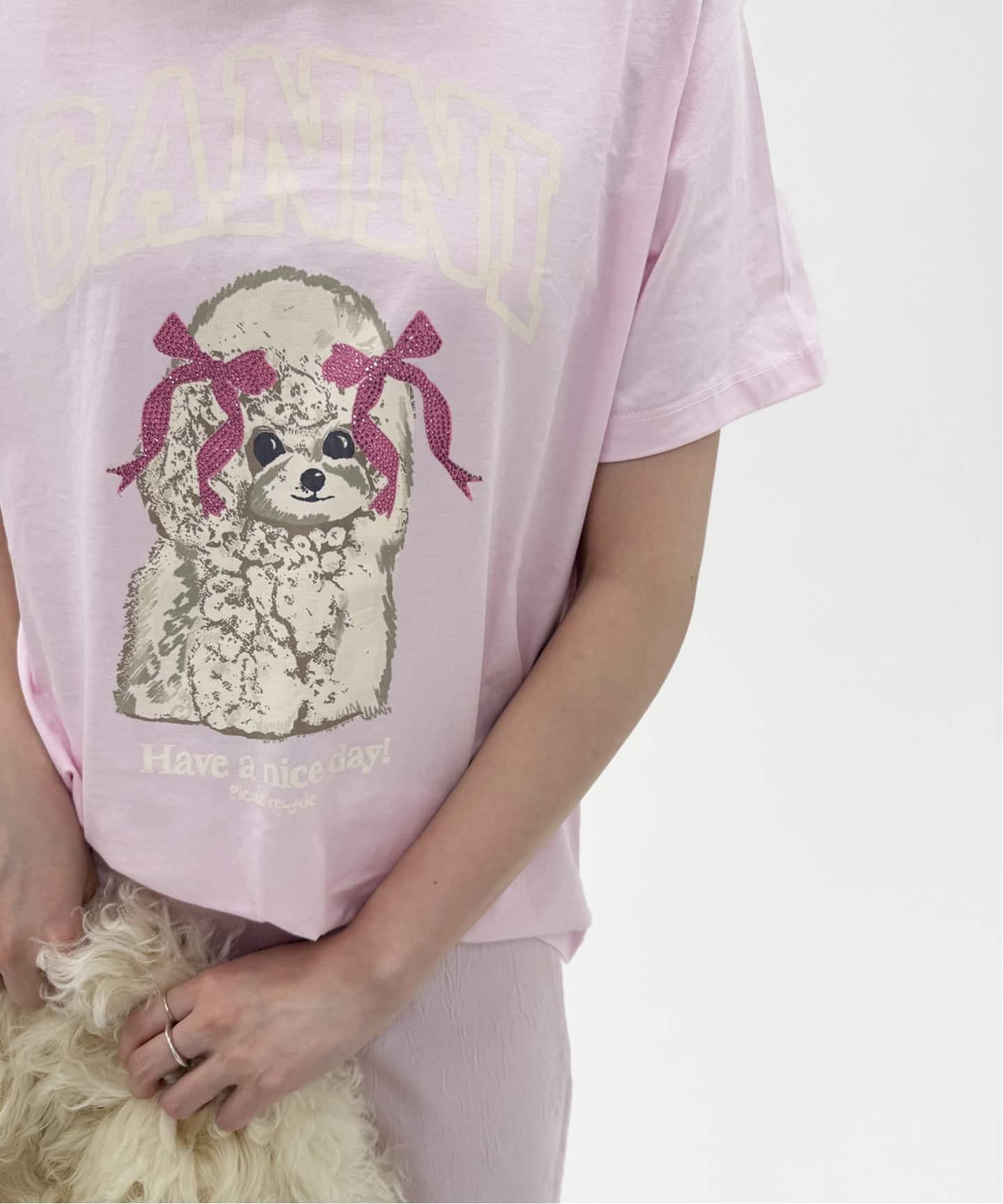 GANNI/ガニー】Basic cotton Jersey T-shirt（Tシャツ／カットソー