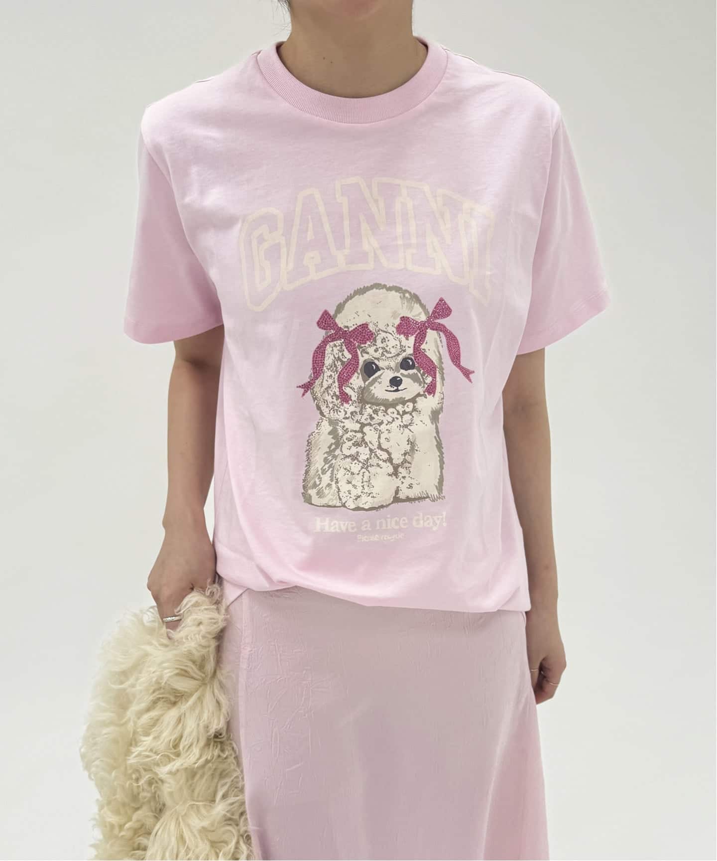 GANNI/ガニー】Basic cotton Jersey T-shirt（Tシャツ／カットソー