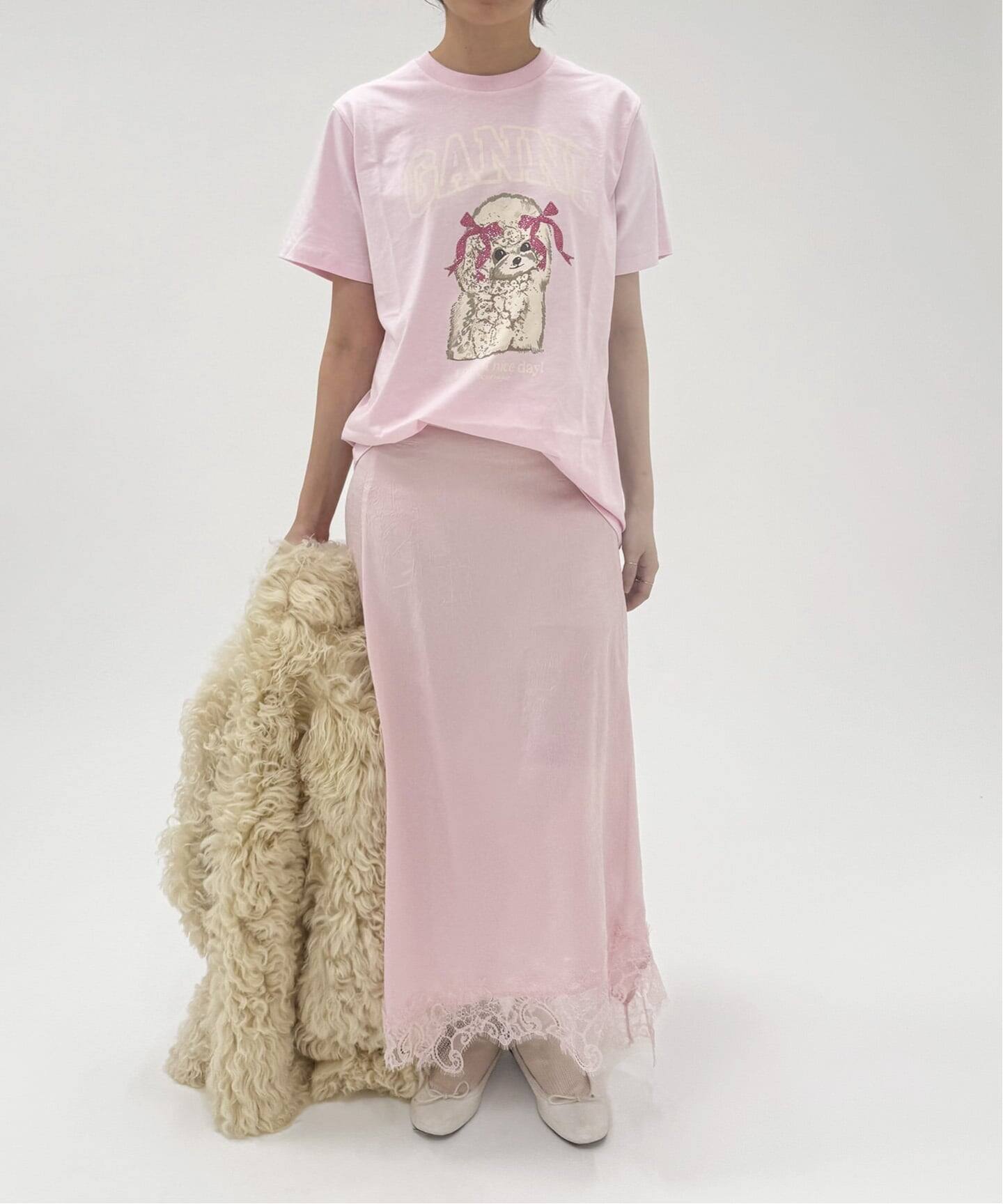 GANNI/ガニー】Basic cotton Jersey T-shirt（Tシャツ／カットソー
