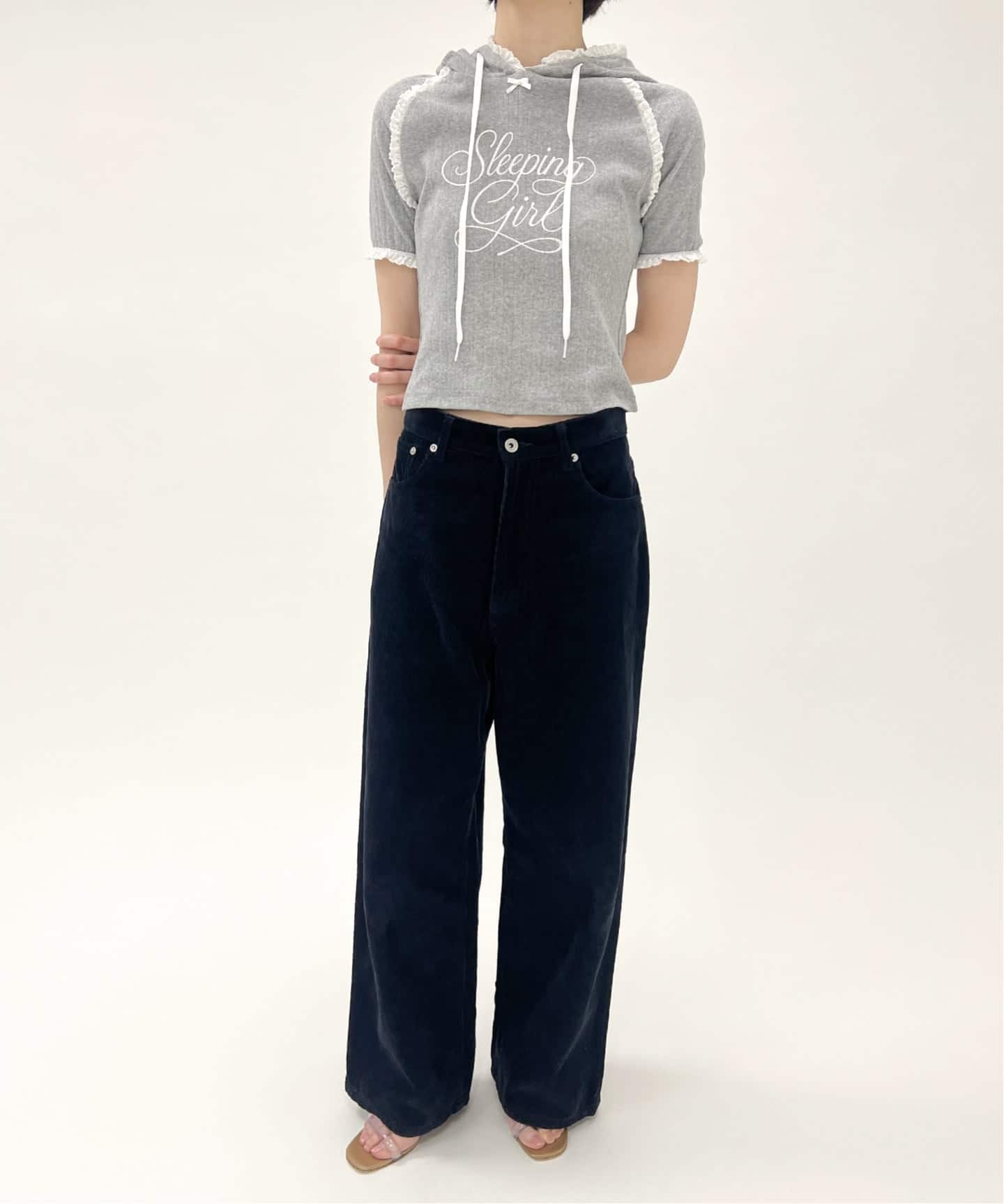 YUHAN WANG/ユハン ワン】lace trim hoodie（Tシャツ／カットソー