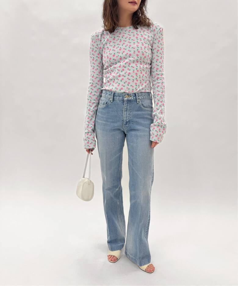 HOLIDAY/ホリデイ】SUPER RIB TOP FLOWER（Tシャツ／カットソー 