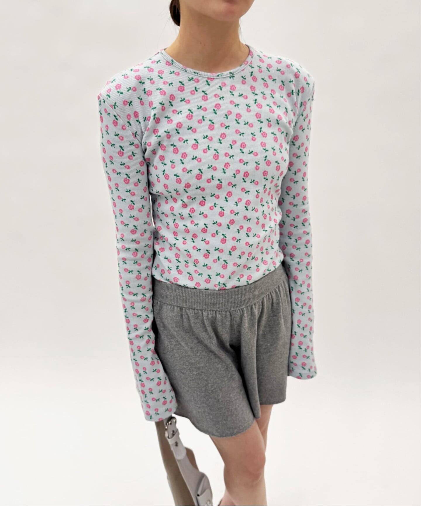 HOLIDAY/ホリデイ】SUPER RIB TOP FLOWER（Tシャツ／カットソー