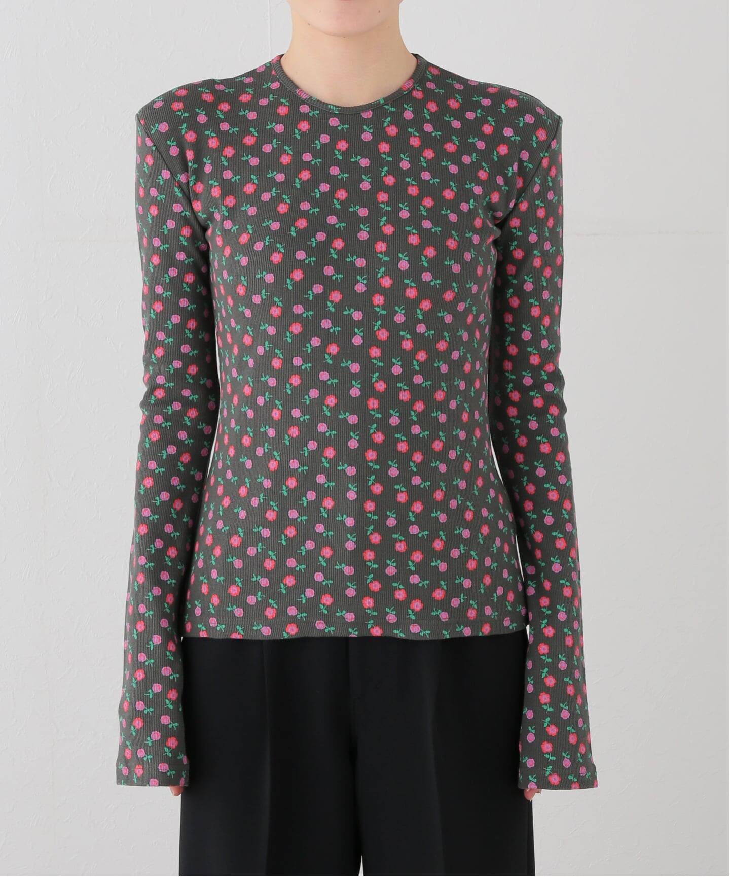 HOLIDAY/ホリデイ】SUPER RIB TOP FLOWER（Tシャツ／カットソー