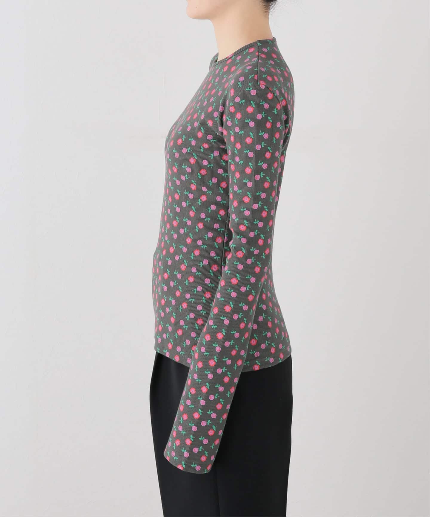 HOLIDAY/ホリデイ】SUPER RIB TOP FLOWER（Tシャツ／カットソー