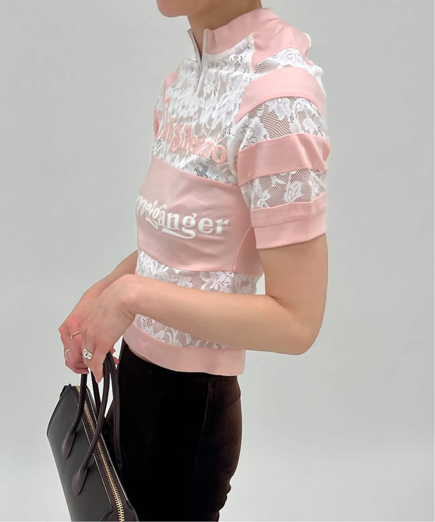 YUHAN WANG/ユハン ワン】sport lace cycling top（Tシャツ