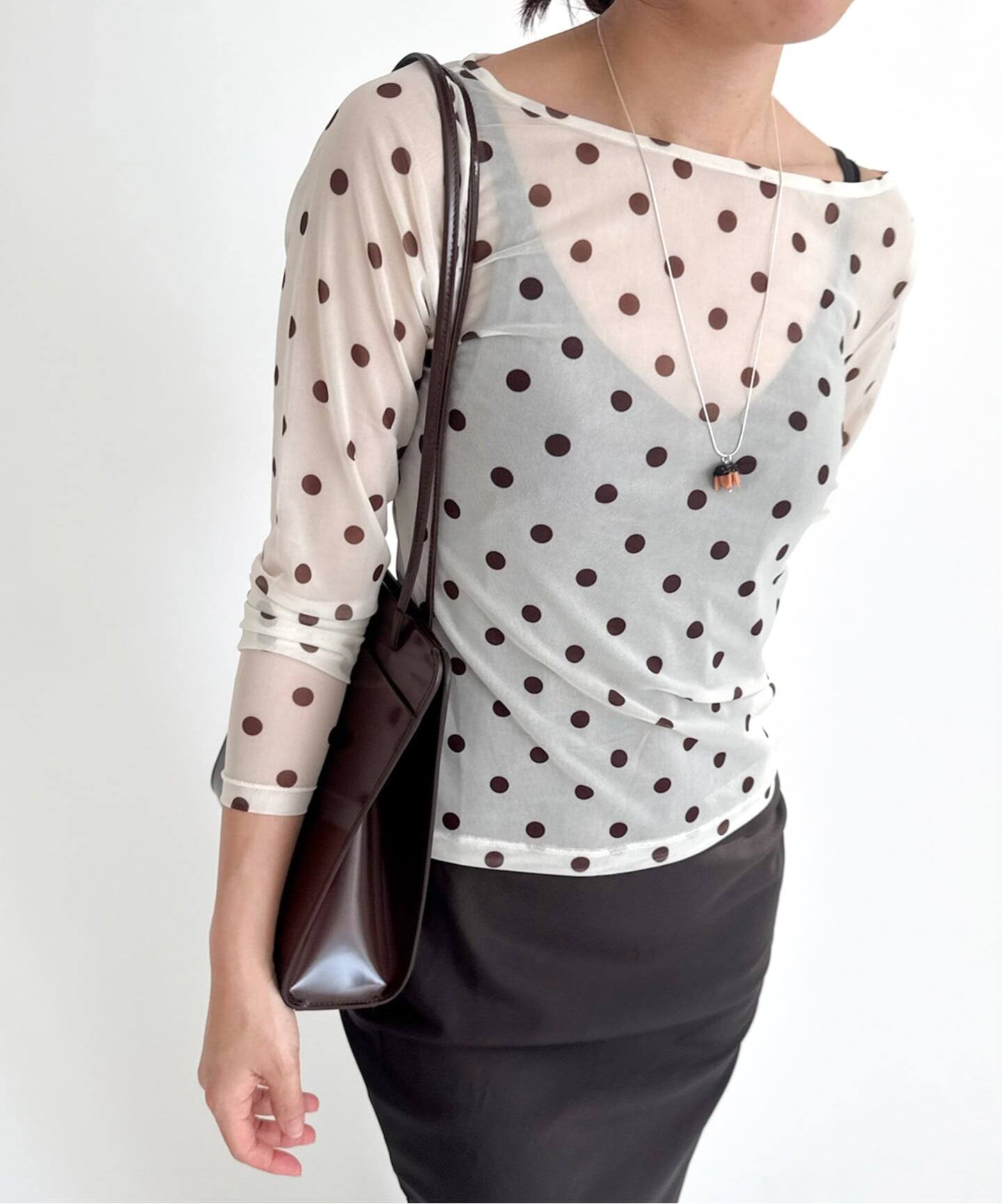 Hosbjerg【ホスビョーク】 Hosbjerg/ホスビョーグ】dot sheer long sleeve tee（Tシャツ