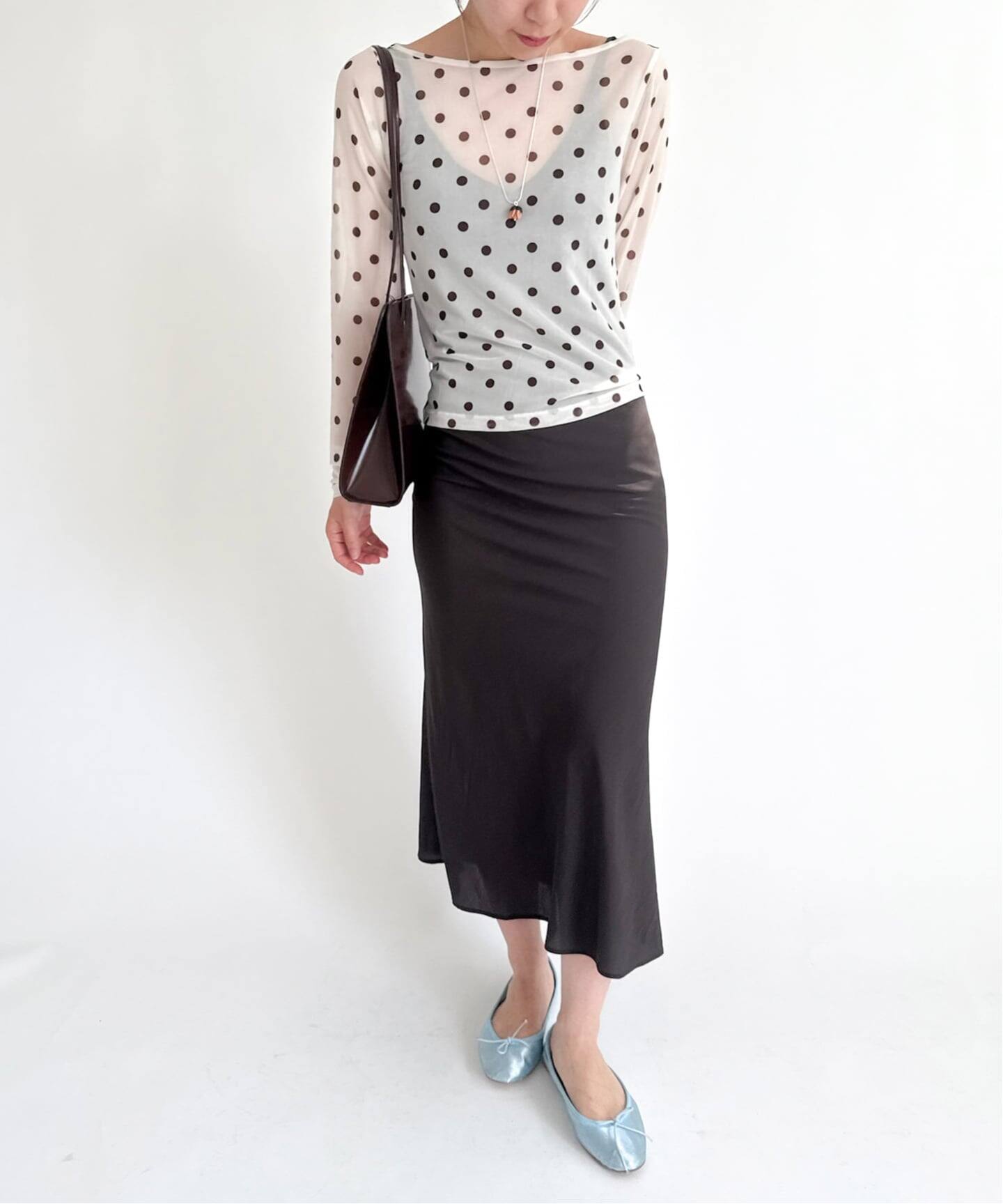 Hosbjerg【ホスビョーク】 Hosbjerg/ホスビョーグ】dot sheer long sleeve tee（Tシャツ
