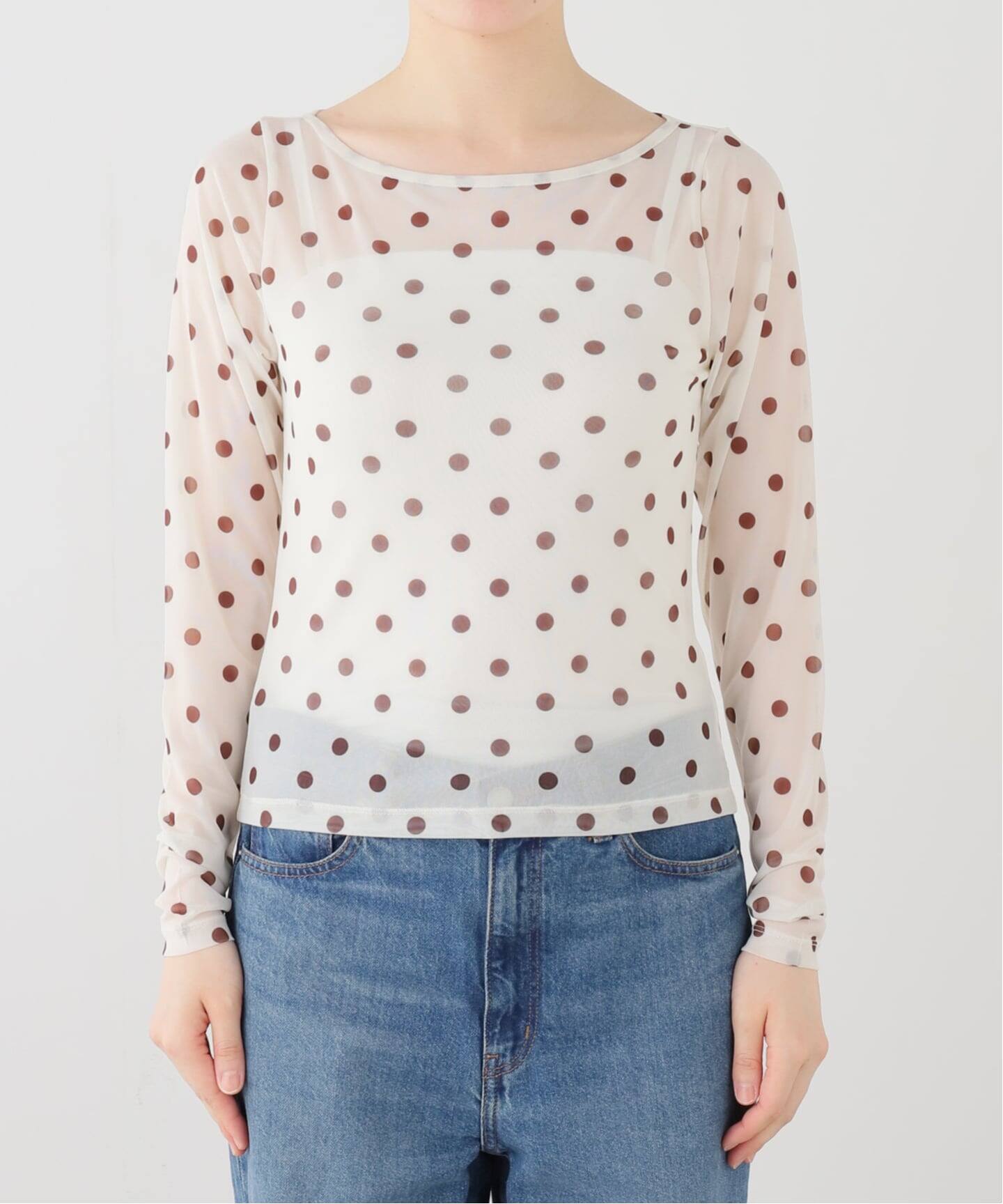 Hosbjerg/ホスビョーグ】dot sheer long sleeve tee（Tシャツ