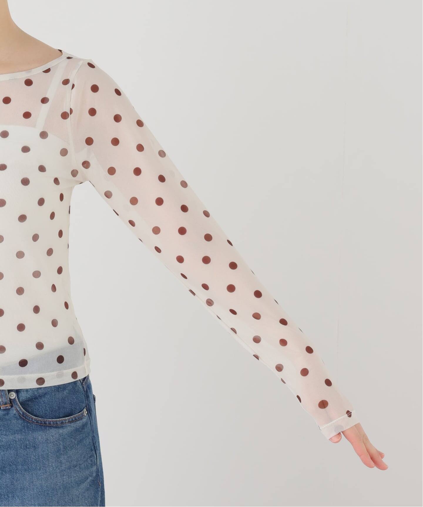 Hosbjerg/ホスビョーグ】dot sheer long sleeve tee（Tシャツ