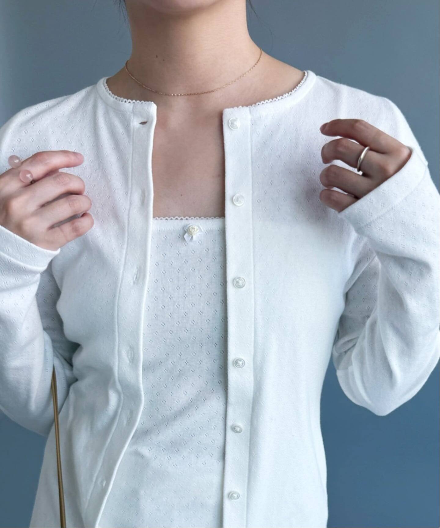 PAN/パン】EYELET MESH LACE C/D（カーディガン）｜EDIT.FOR LULU 