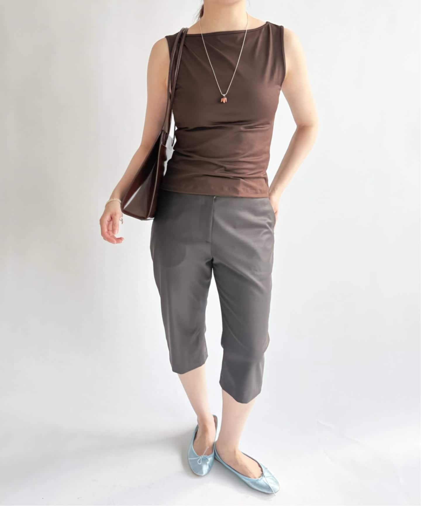 Hosbjerg/ホスビョーグ】brown sleeveless top（Tシャツ／カットソー
