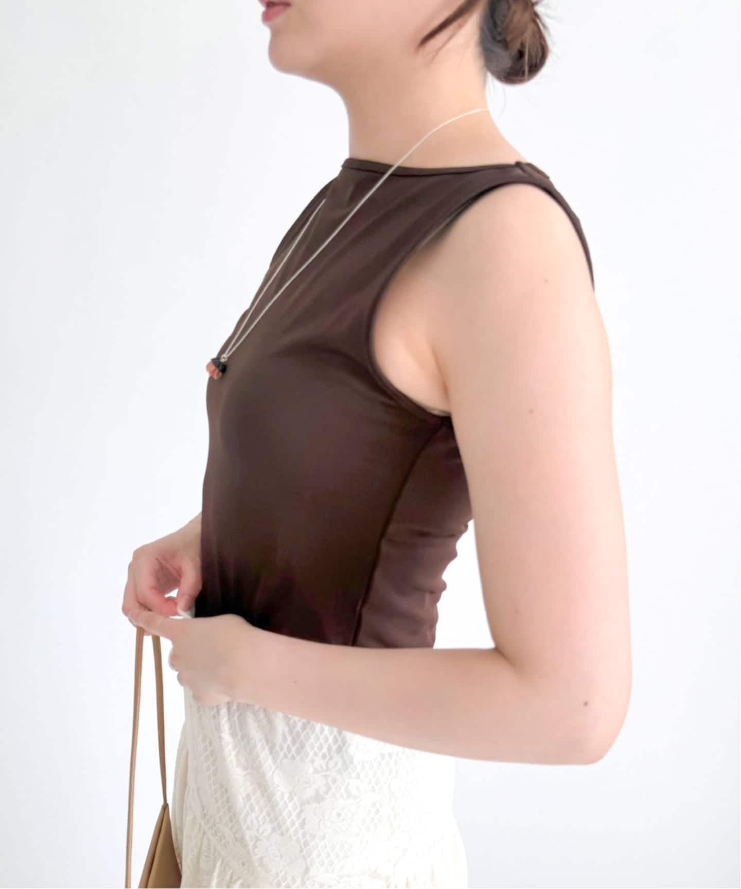 Hosbjerg/ホスビョーグ】brown sleeveless top（Tシャツ／カットソー