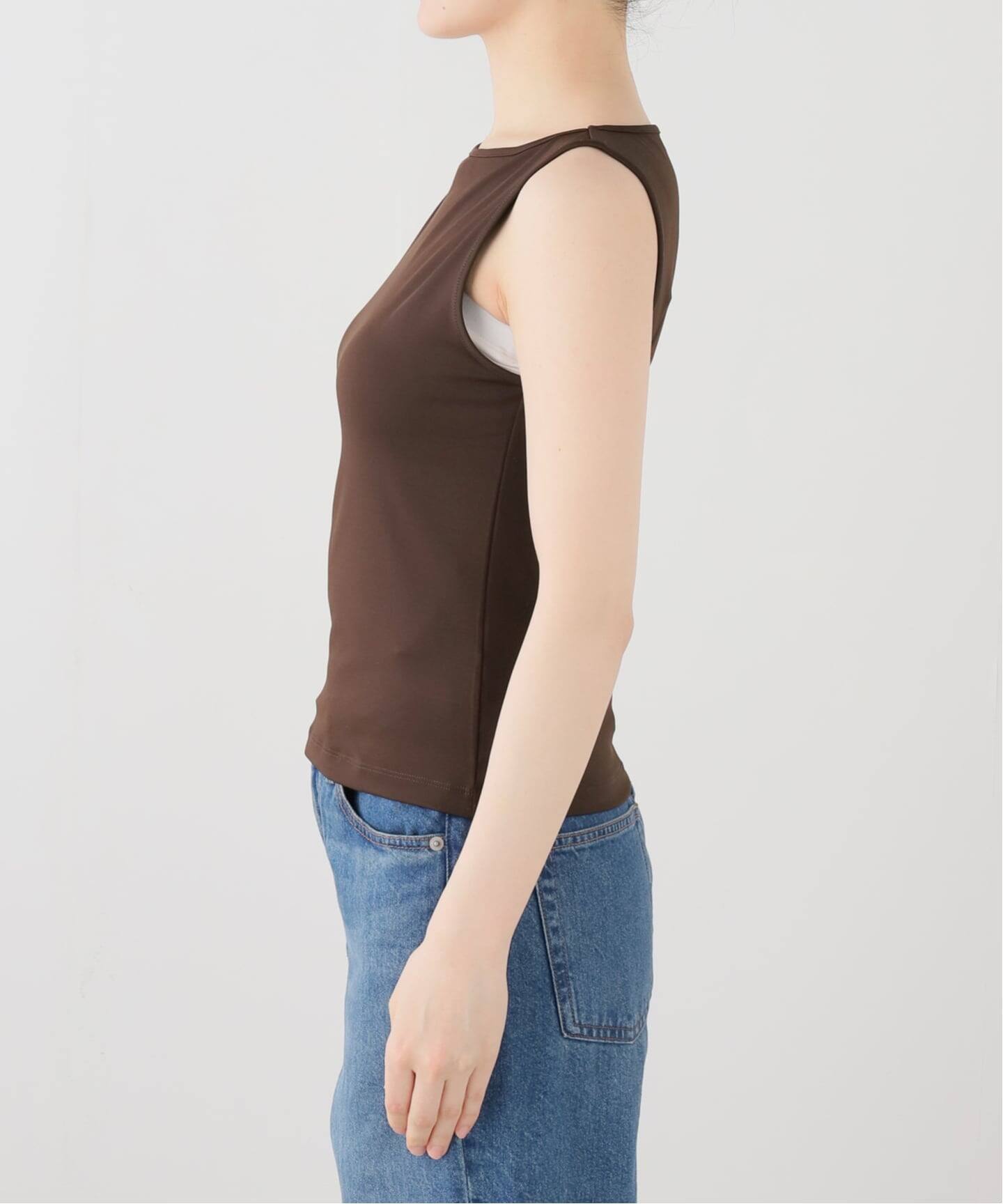 Hosbjerg/ホスビョーグ】brown sleeveless top（Tシャツ／カットソー