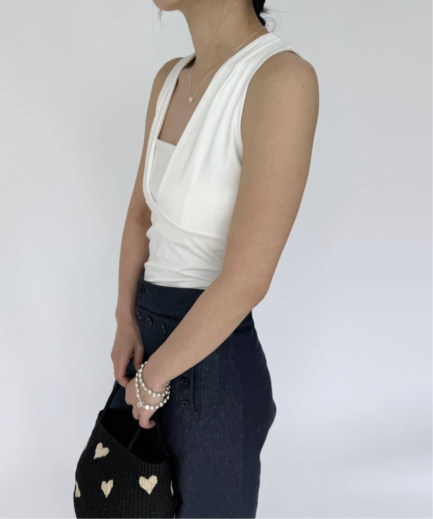 ESTHE/エステ】Plunge V neck Top（Tシャツ／カットソー）｜EDIT.FOR 
