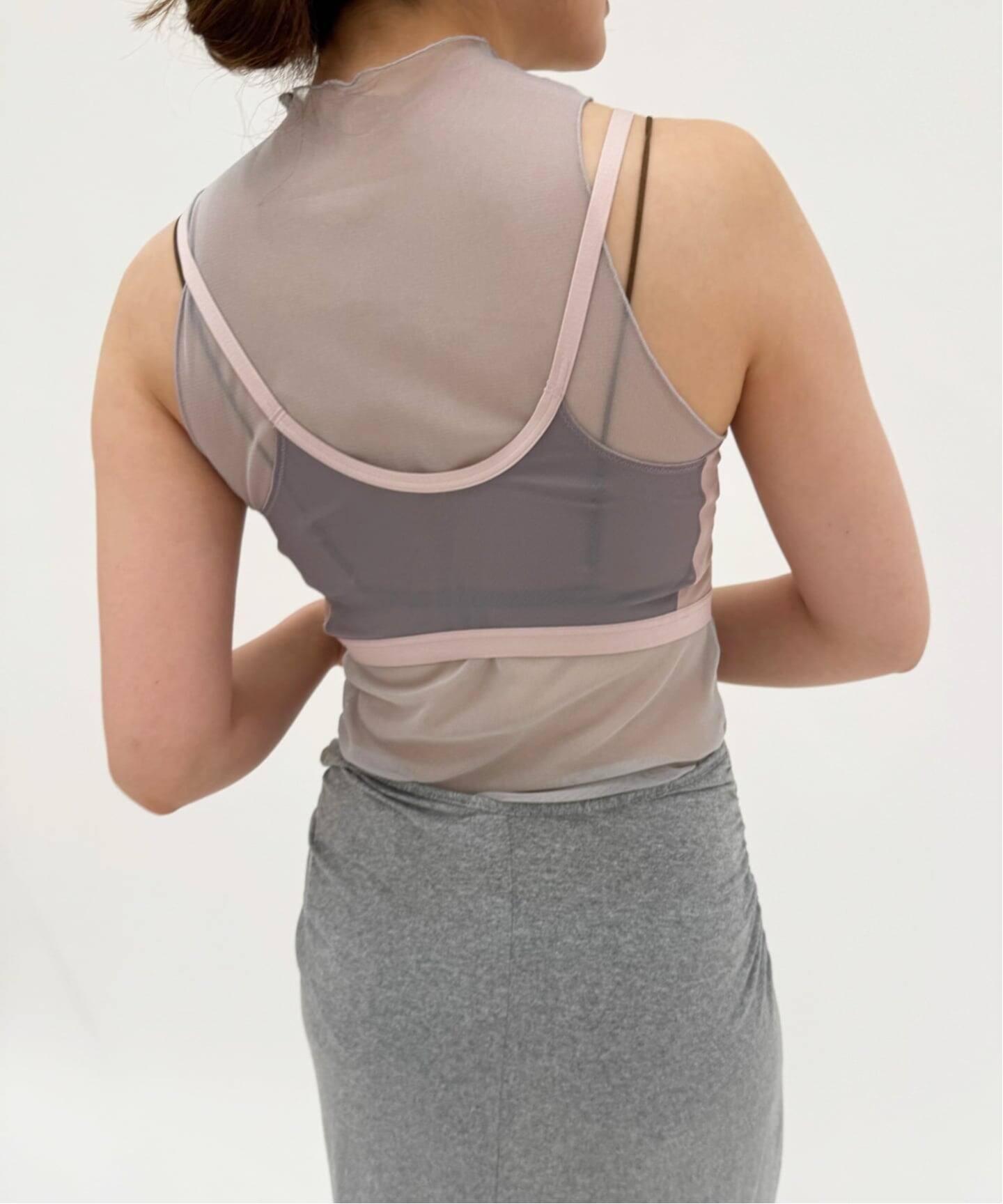 overneath タンクトップ OVERNEATH：GARTER TANK TOP - BLACK - ORANN ONLINE SHOP
