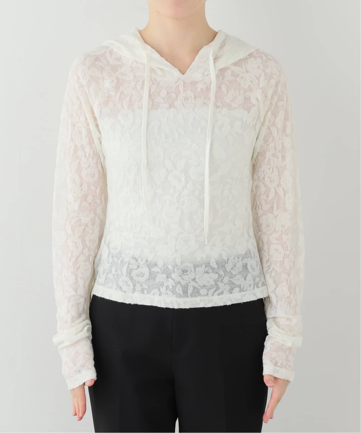 YUHAN WANG/ユハン ワン】 floral jacquard hoodie（Tシャツ
