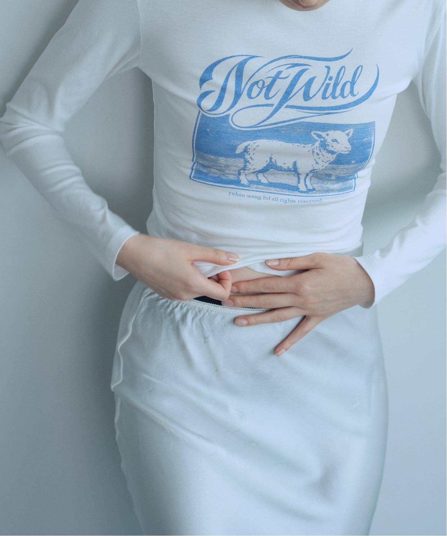YUHAN WANG/ユハン ワン】 not wild sheep l/s top（Tシャツ 