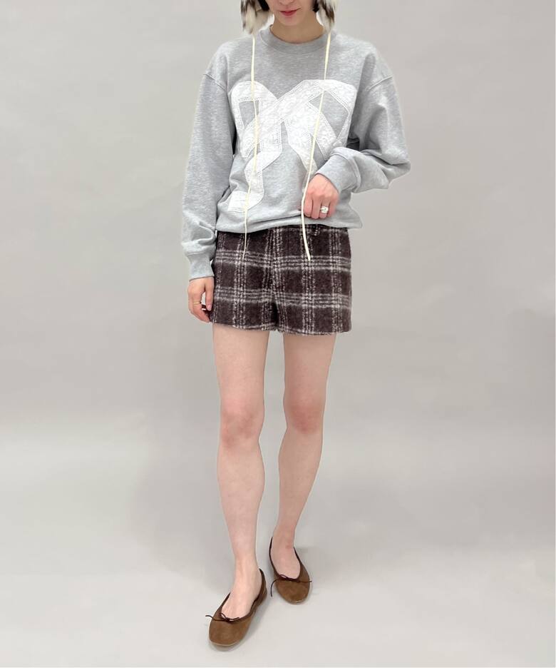 予約》【Yuhan Wang for LULU】lace bow sweatshirt（スウェット 
