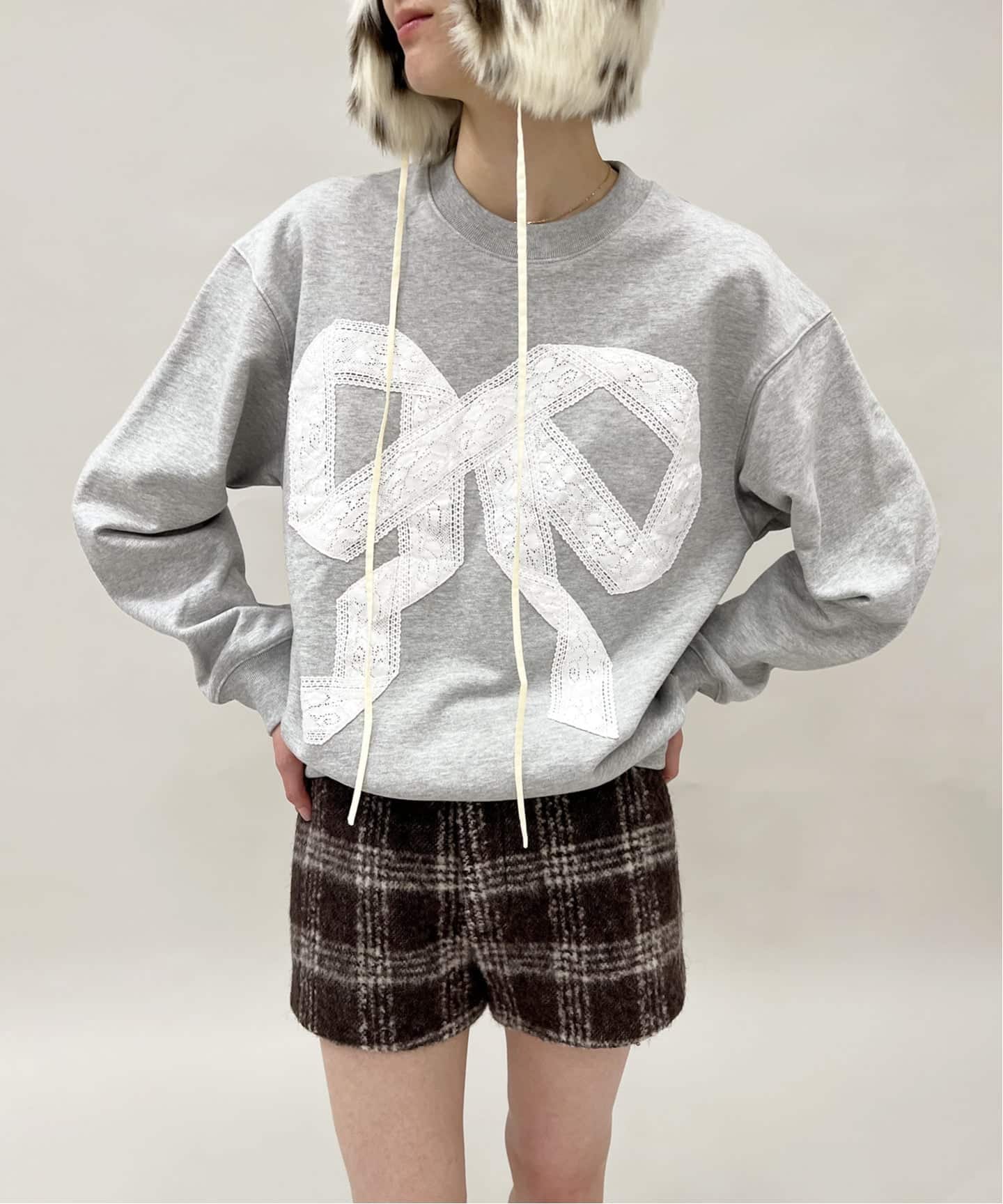 yuhan wang 24AW レースのリボン刺繍スウェットパーカー 新品未使用 予約》【Yuhan Wang for LULU】lace bow sweatshirt（スウェット