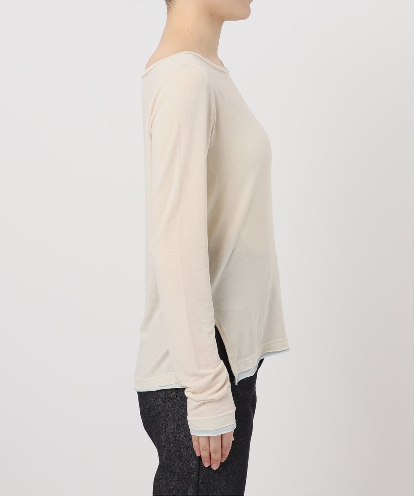 comme si studio 新品　ホワイトカットソー comme si studio *LULU】layered LS tee（Tシャツ／カットソー）｜EDIT