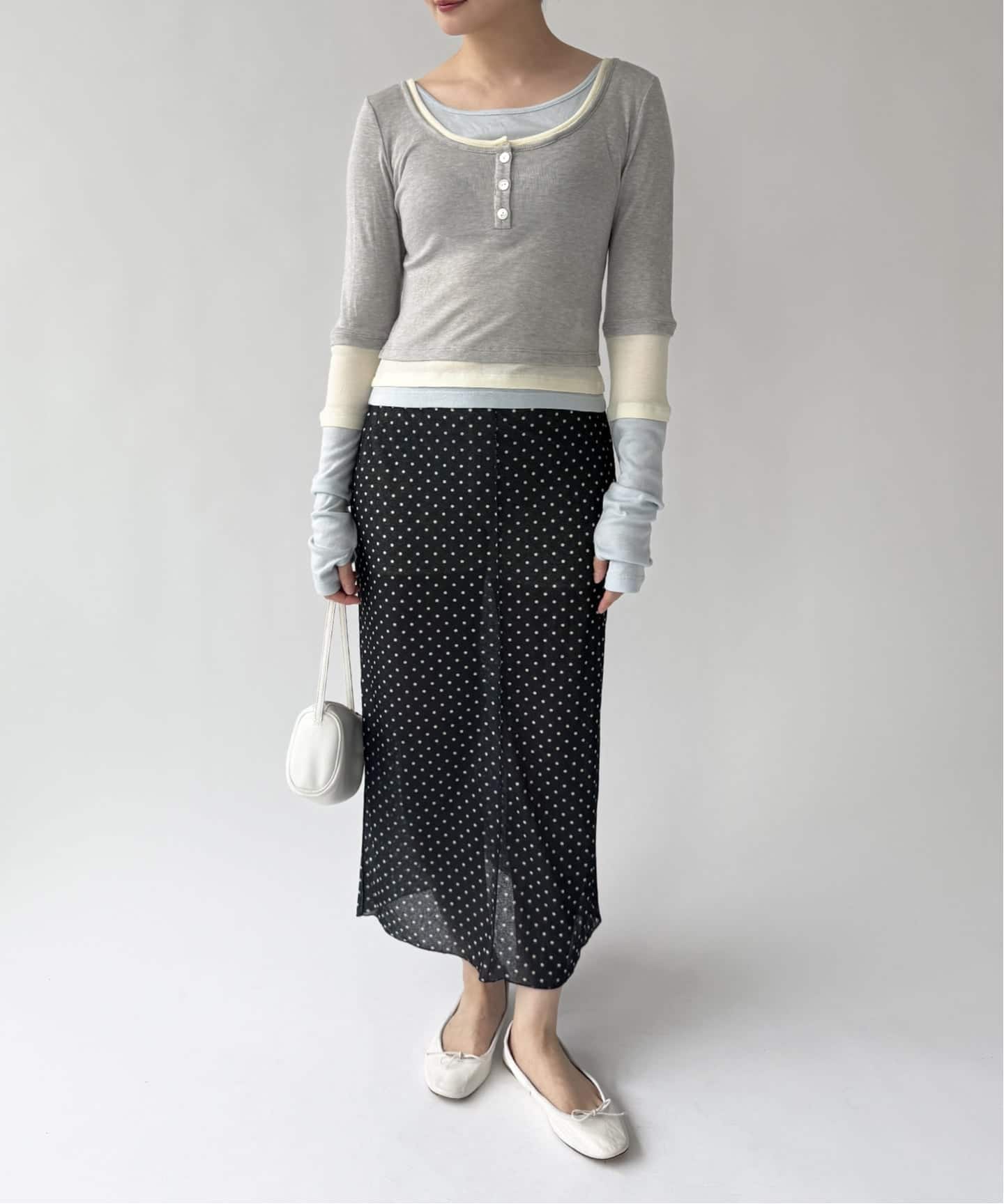 YUHAN WANG/ユハン・ワン】layered illusion top（Tシャツ／カットソー