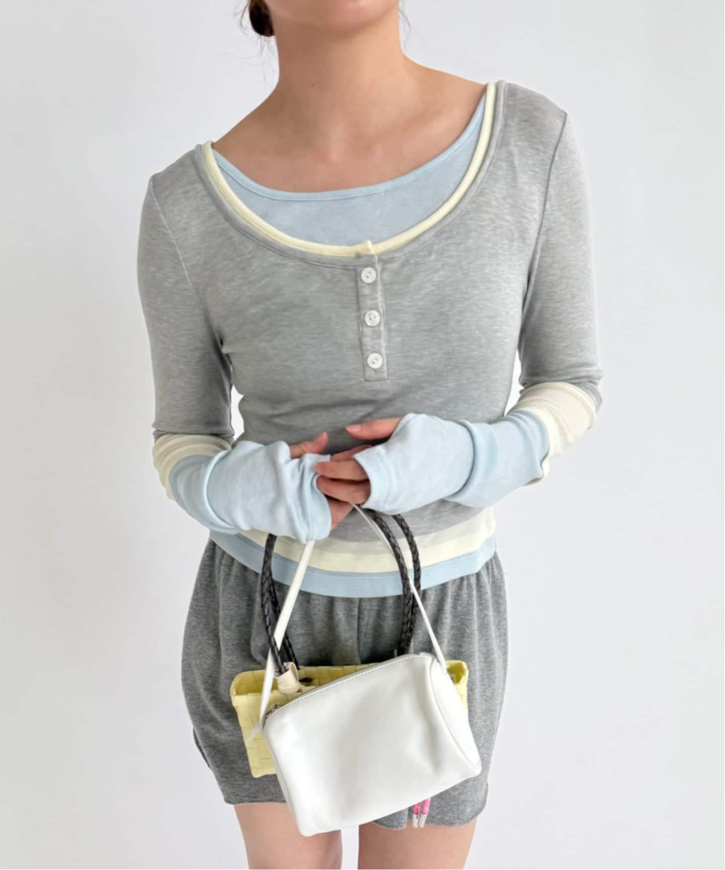 YUHAN WANG/ユハン・ワン】layered illusion top（Tシャツ／カットソー