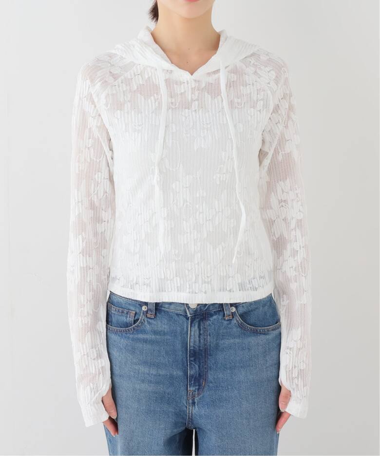 YUHAN WANG/ユハン・ワン】floral jacquard pleat hoodie（Tシャツ 
