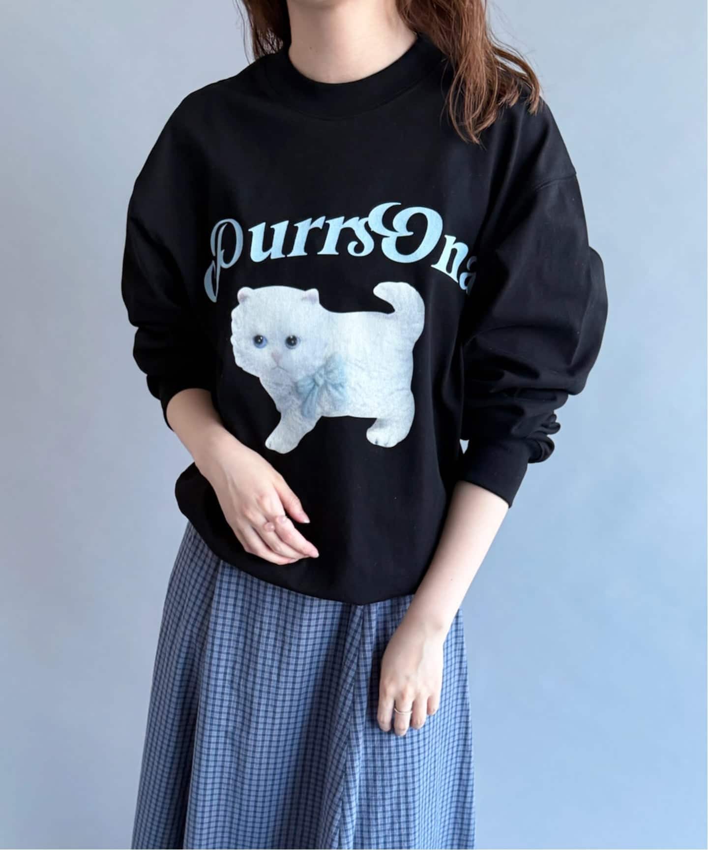 【YUHAN WANG/ユハン・ワン】purr kitty print top YUHAN WANG/ユハン・ワン】purrsona kitty print jumper（スウェット